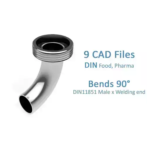 Hygienic Bends 90 degrees - DIN11851 Female x Welding end