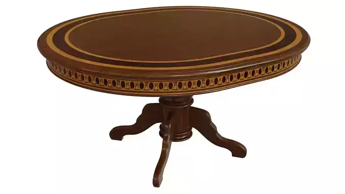 Wooden table with veneers  1500 3D model