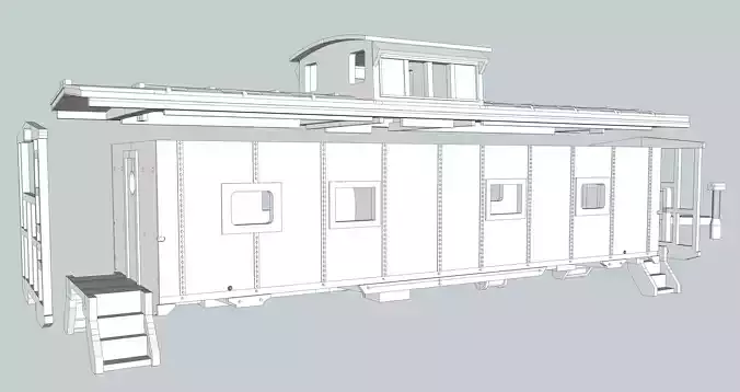 M5 Caboose N Scale SCL 3D print model