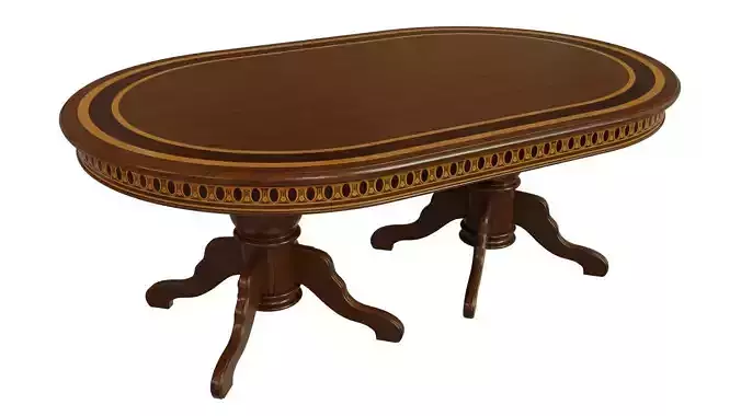 Wooden table with veneers 2000 3D model