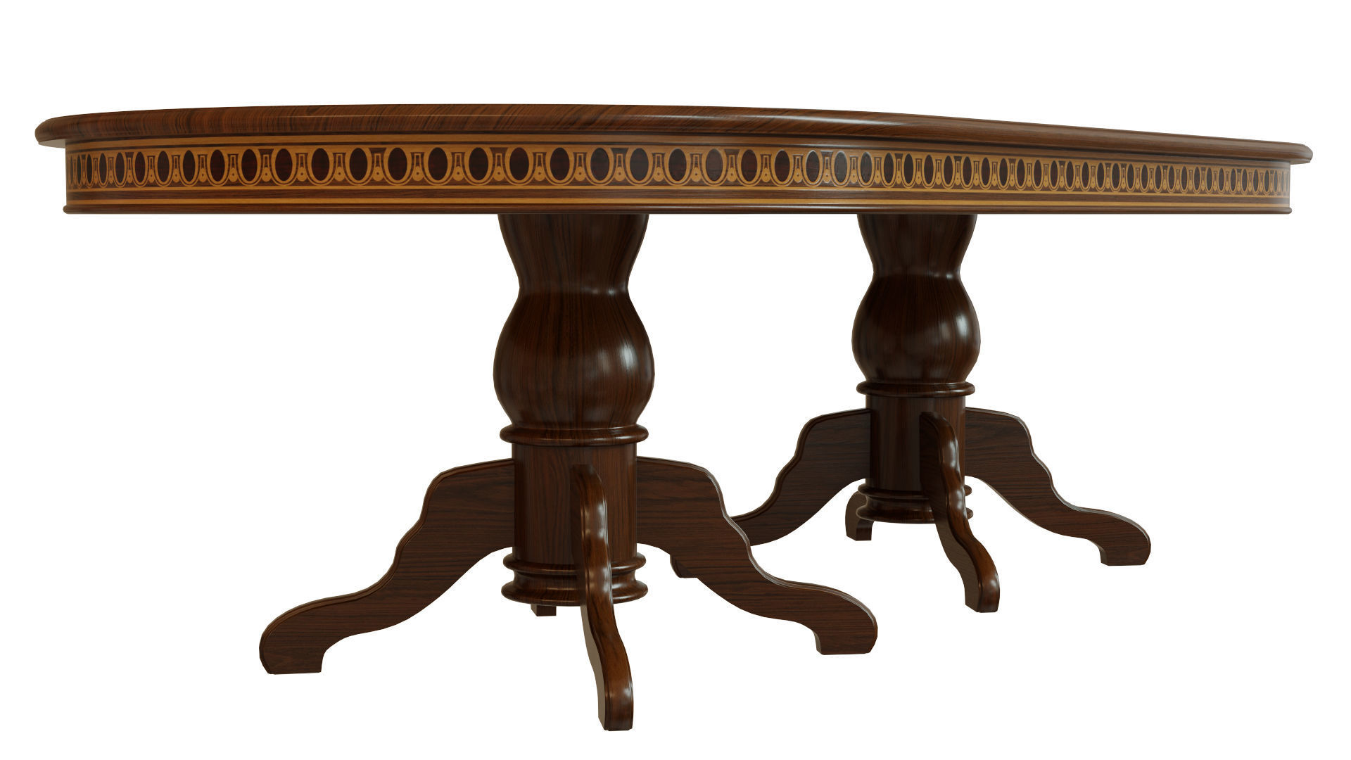 Wooden table with veneers 2500 3D model_3