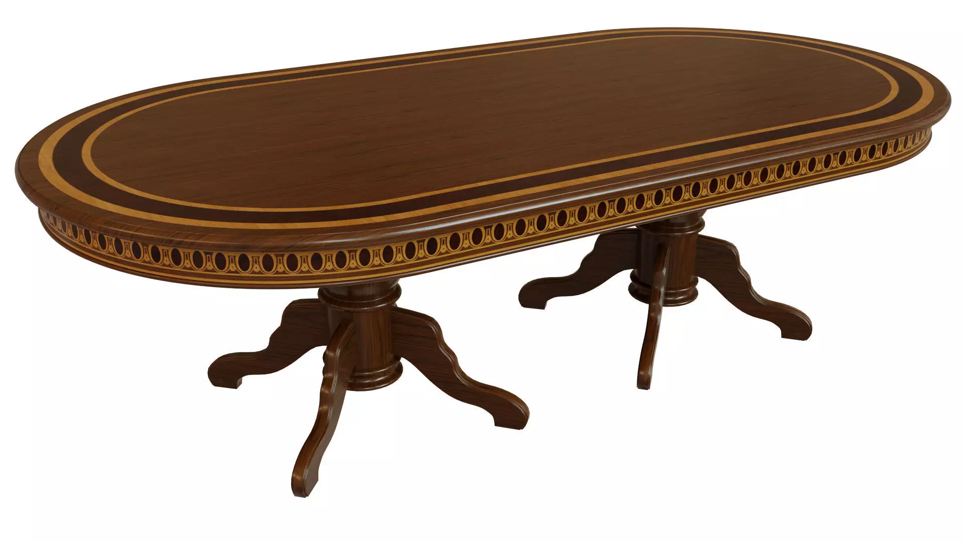 Wooden table with veneers 2500 3D model_0