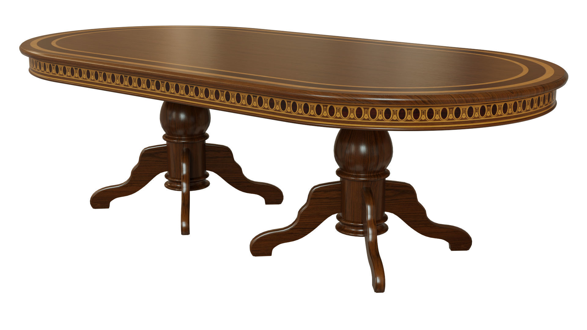 Wooden table with veneers 2500 3D model_2