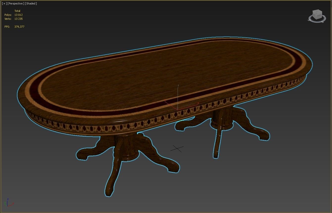 Wooden table with veneers 2500 3D model_11