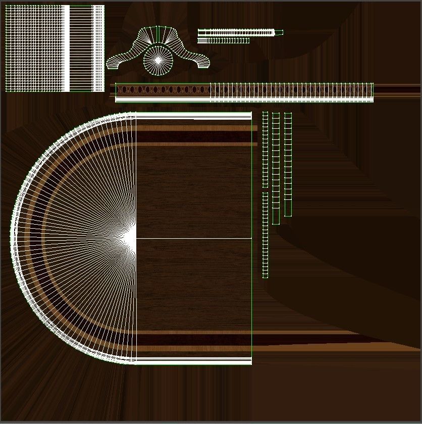 Wooden table with veneers 2500 3D model_12