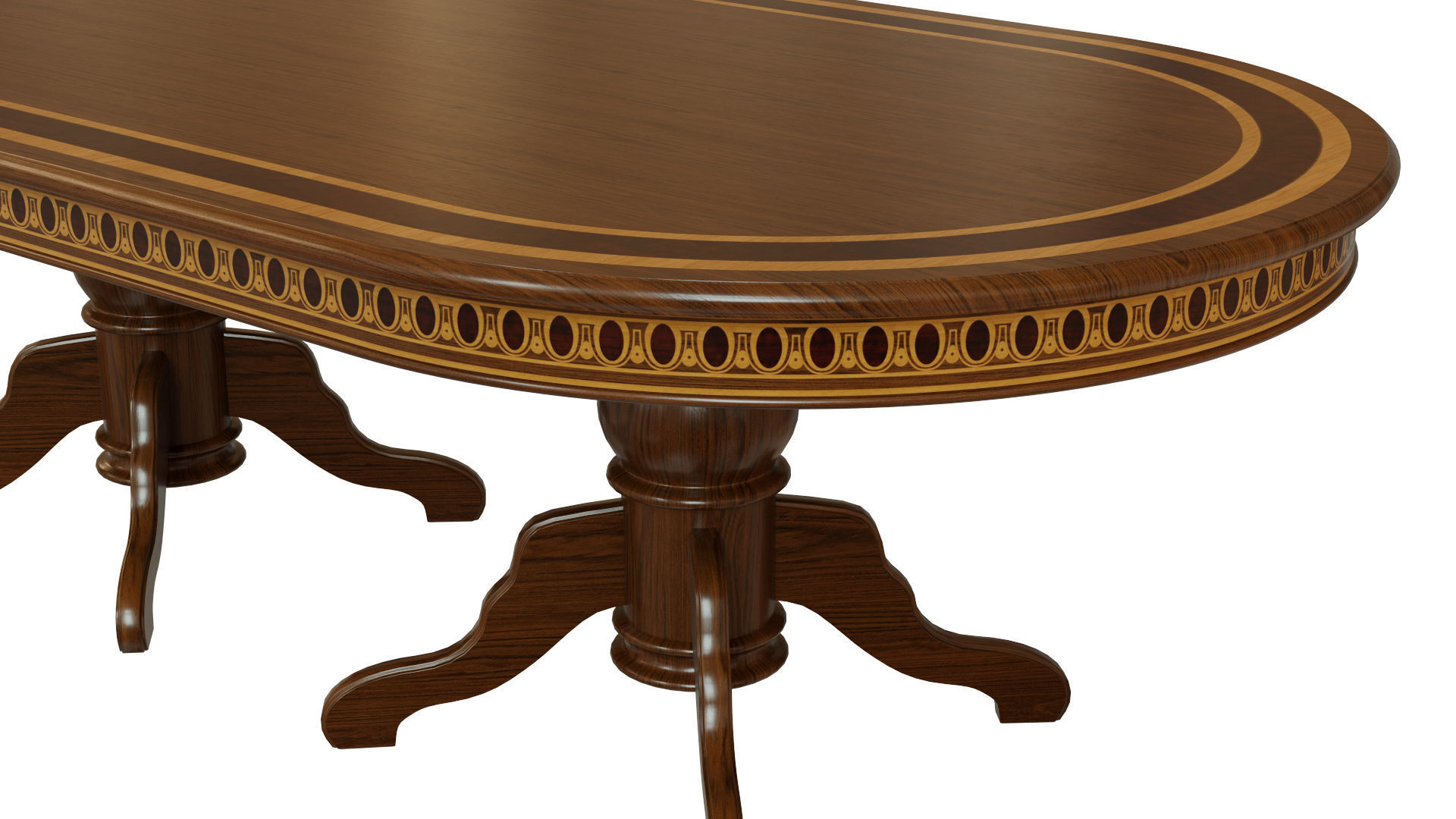 Wooden table with veneers 2500 3D model_1