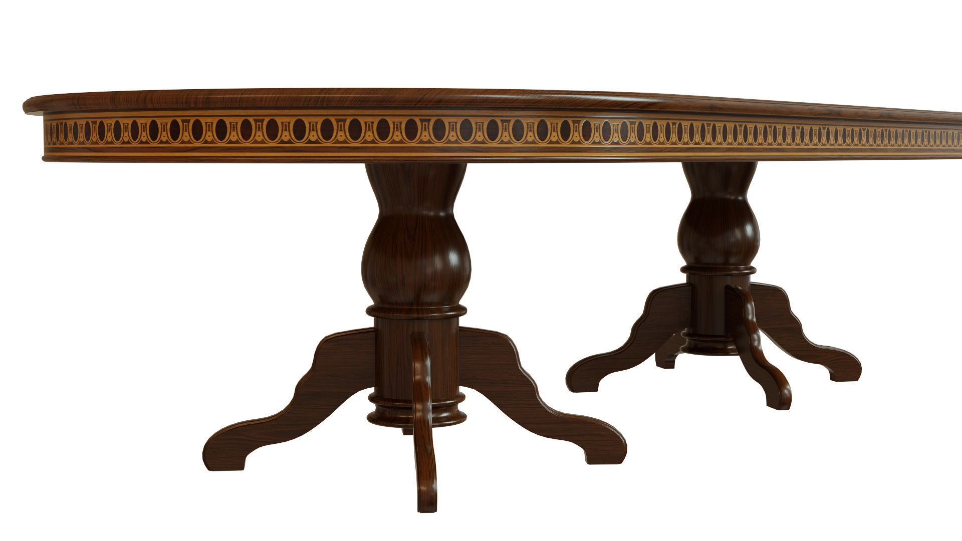 Wooden table with veneers 3000 3D model_2