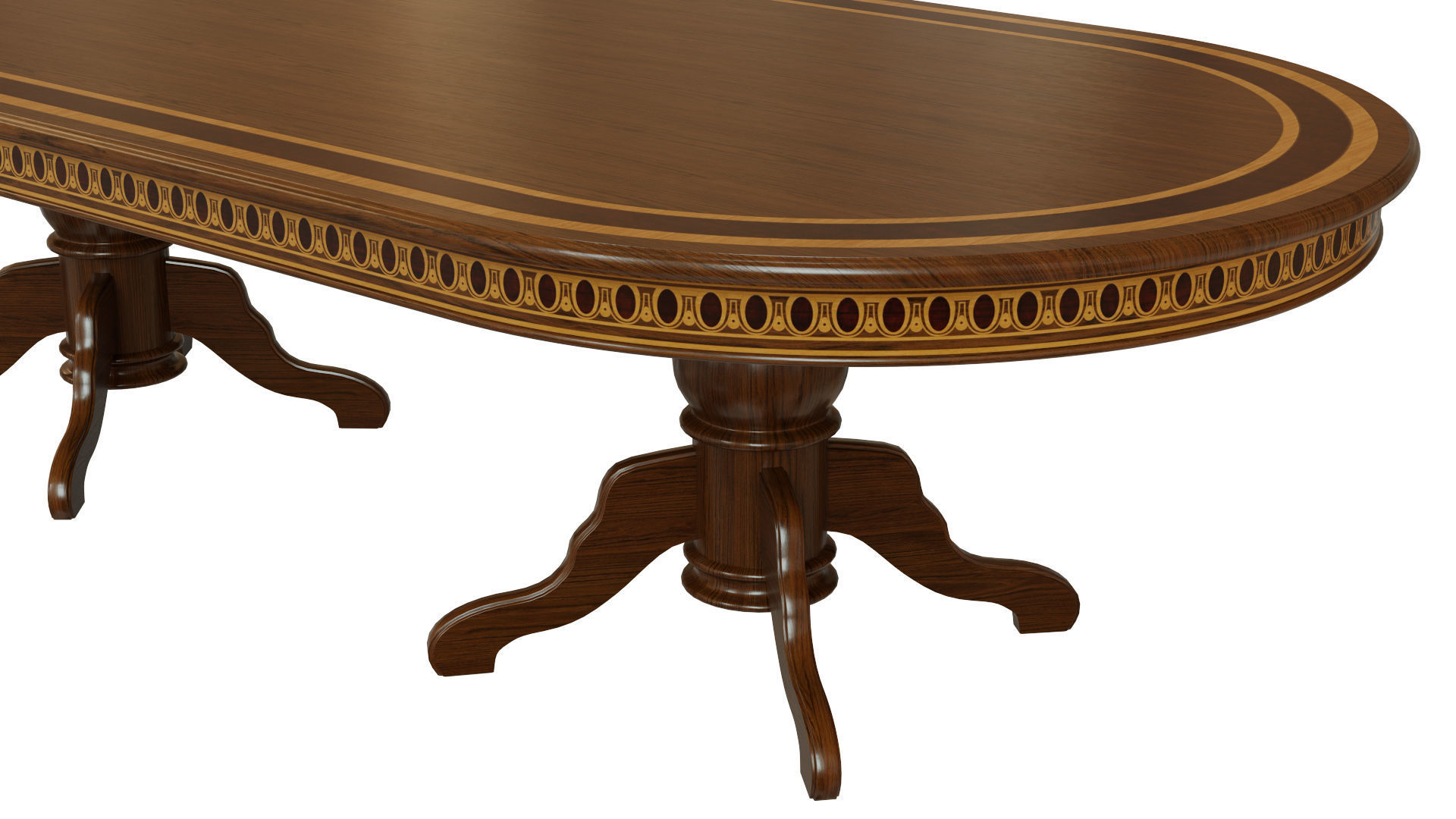 Wooden table with veneers 3000 3D model_1