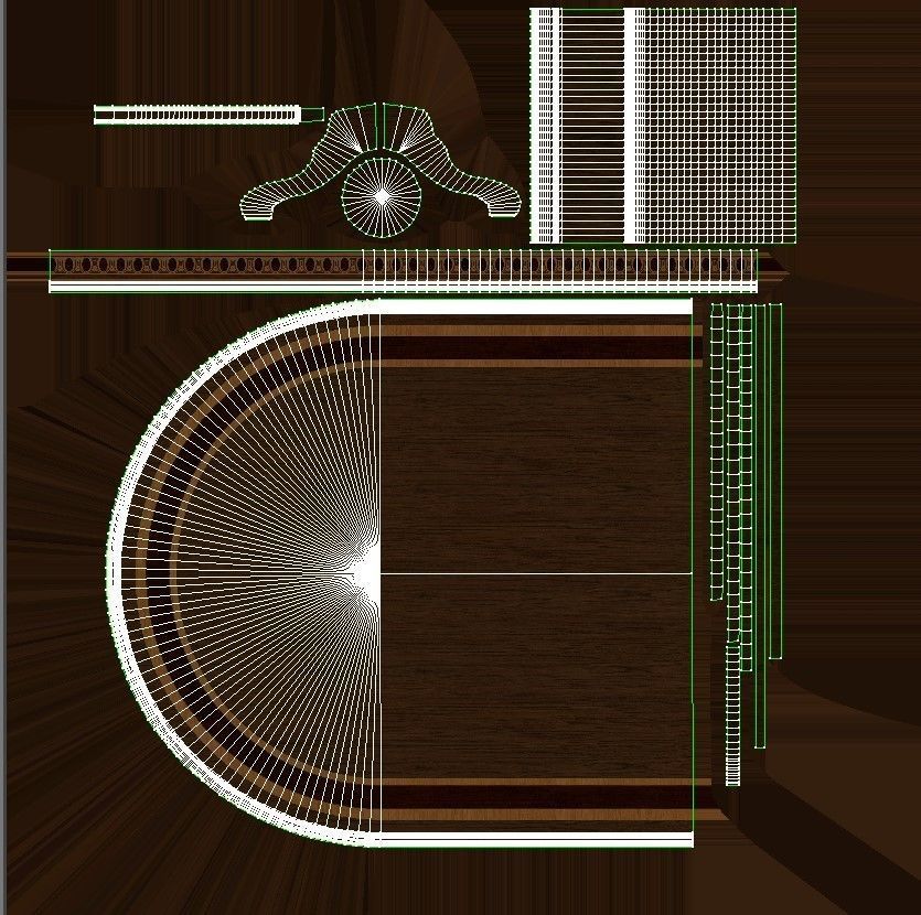Wooden table with veneers 3000 3D model_12