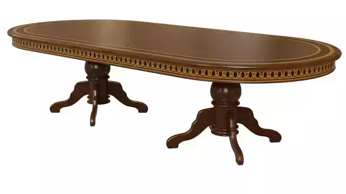 Wooden table with veneers 3000 3D model