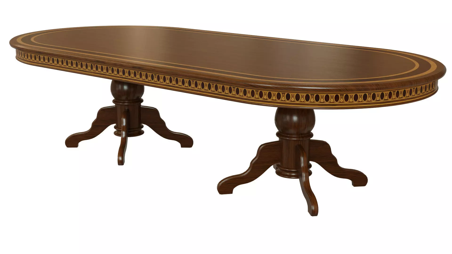Wooden table with veneers 3000 3D model_0