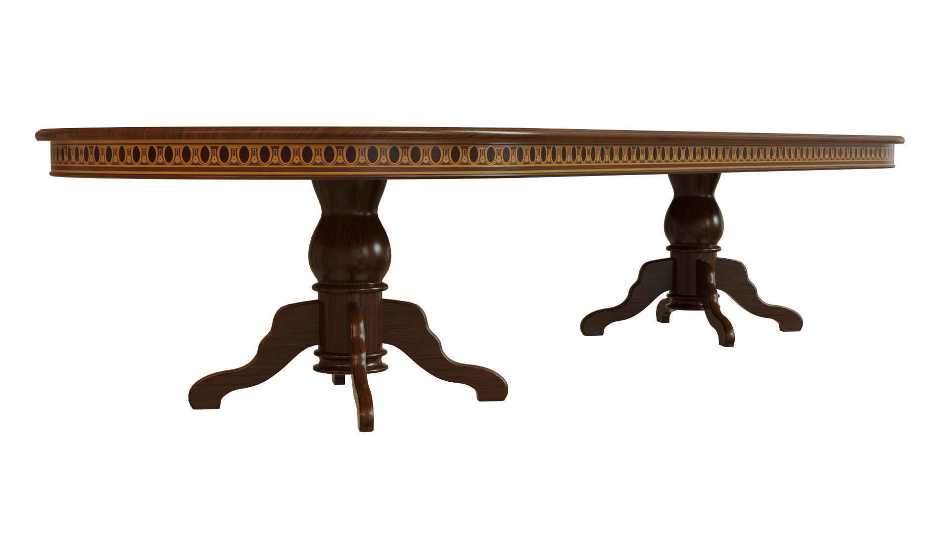 Wooden table with veneers 3500 3D model_4