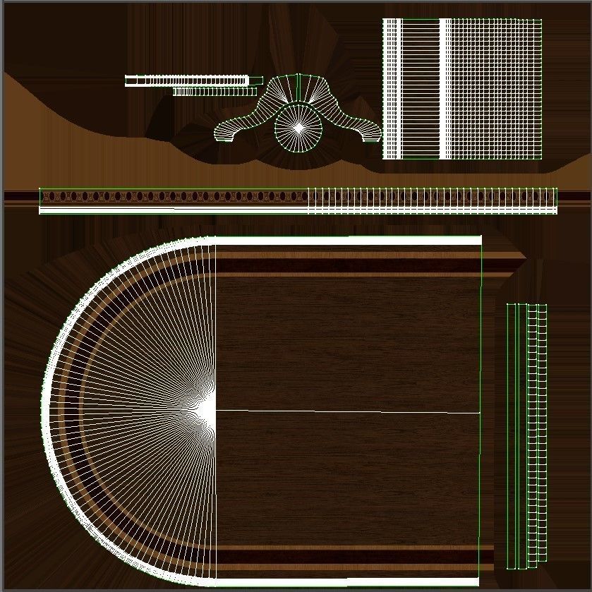 Wooden table with veneers 3500 3D model_13