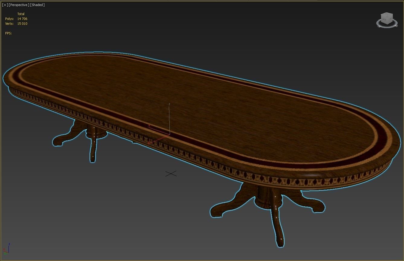 Wooden table with veneers 3500 3D model_12
