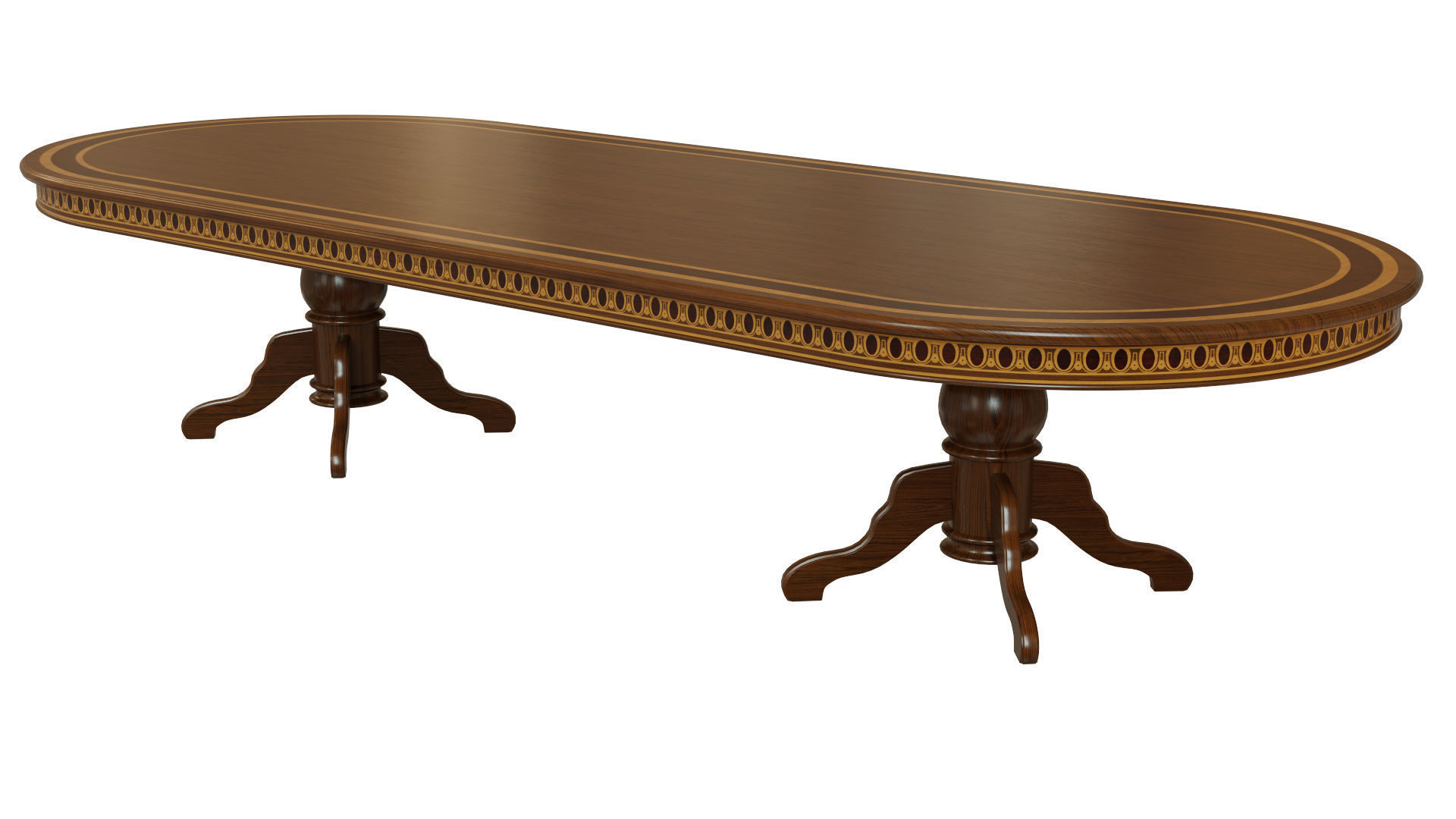 Wooden table with veneers 3500 3D model_2