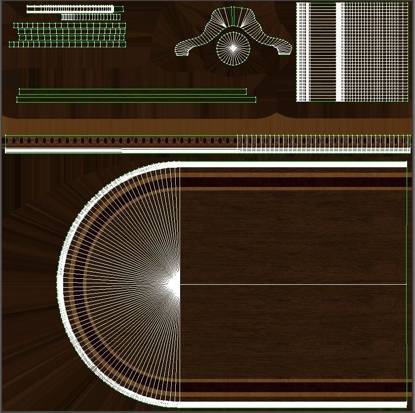 Wooden table with veneers 4000 3D model_13