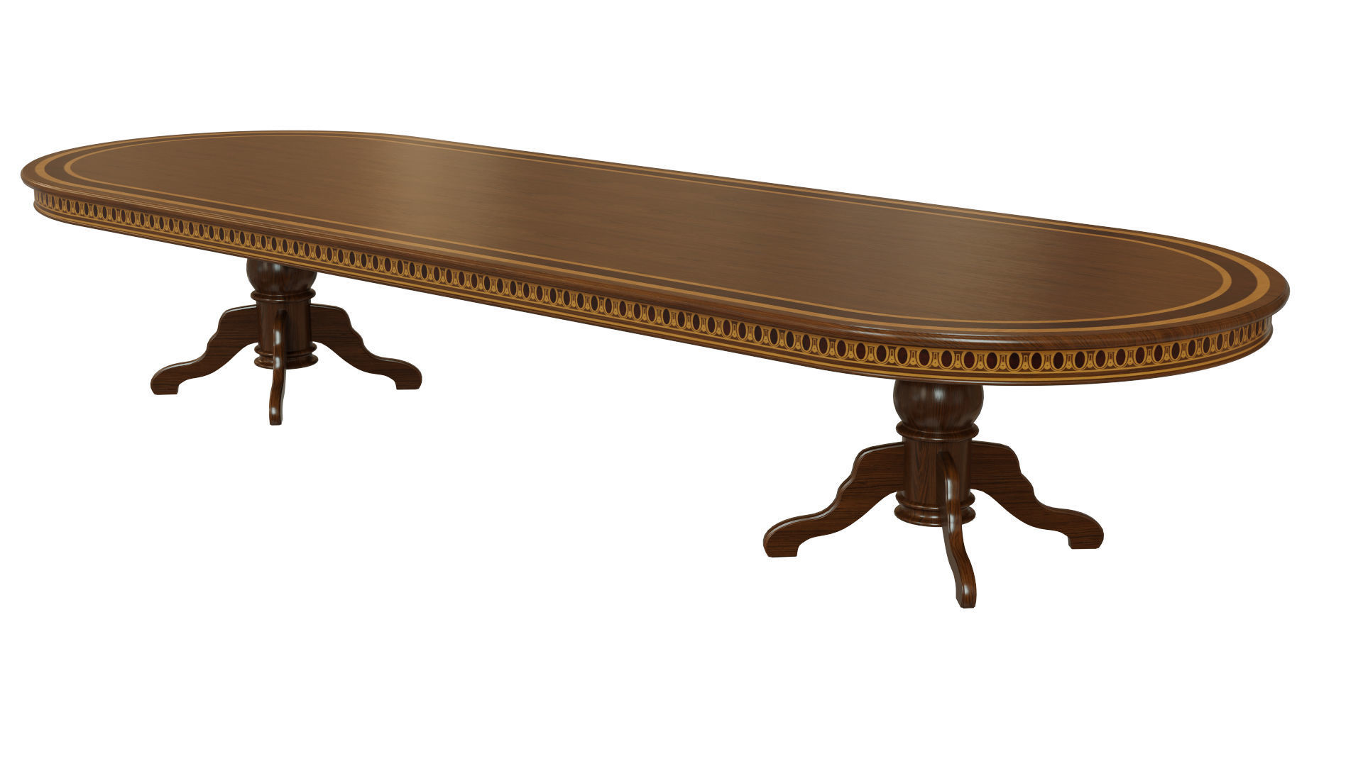 Wooden table with veneers 4000 3D model_2