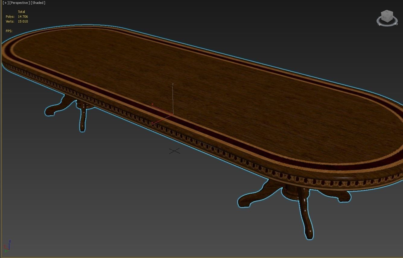 Wooden table with veneers 4000 3D model_12
