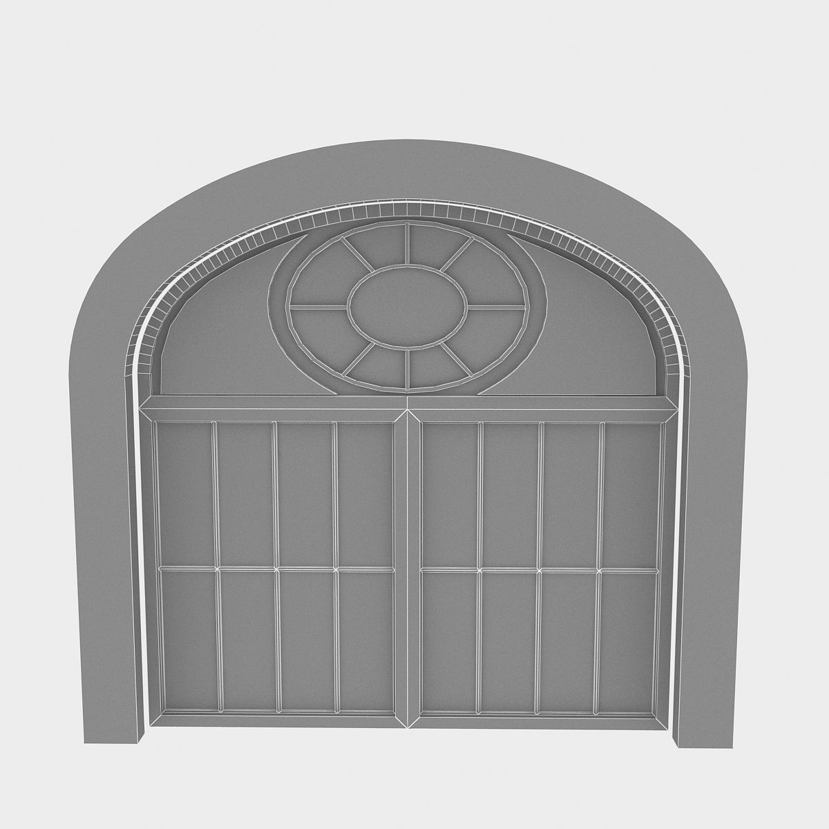 Classic door 3 Low-poly 3D model_5