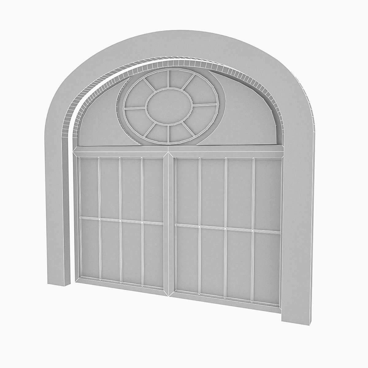 Classic door 3 Low-poly 3D model_4