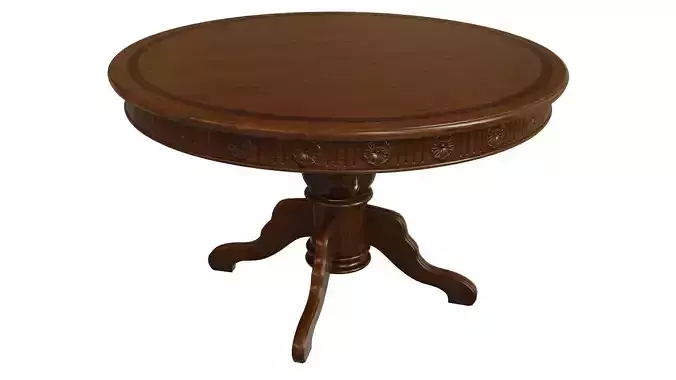 Wooden table with carvings 1200 3D model