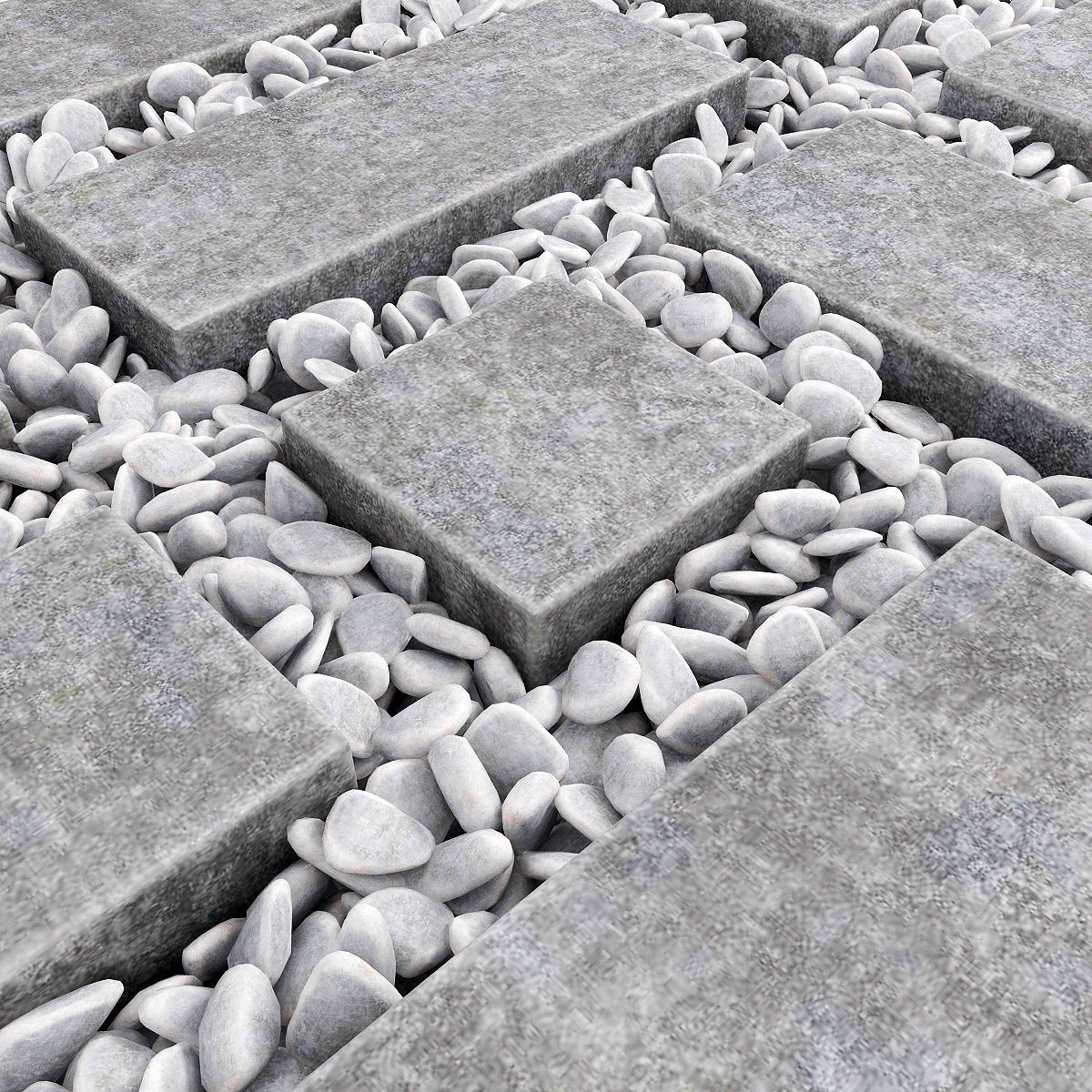 Area plate pebble 3D model_1