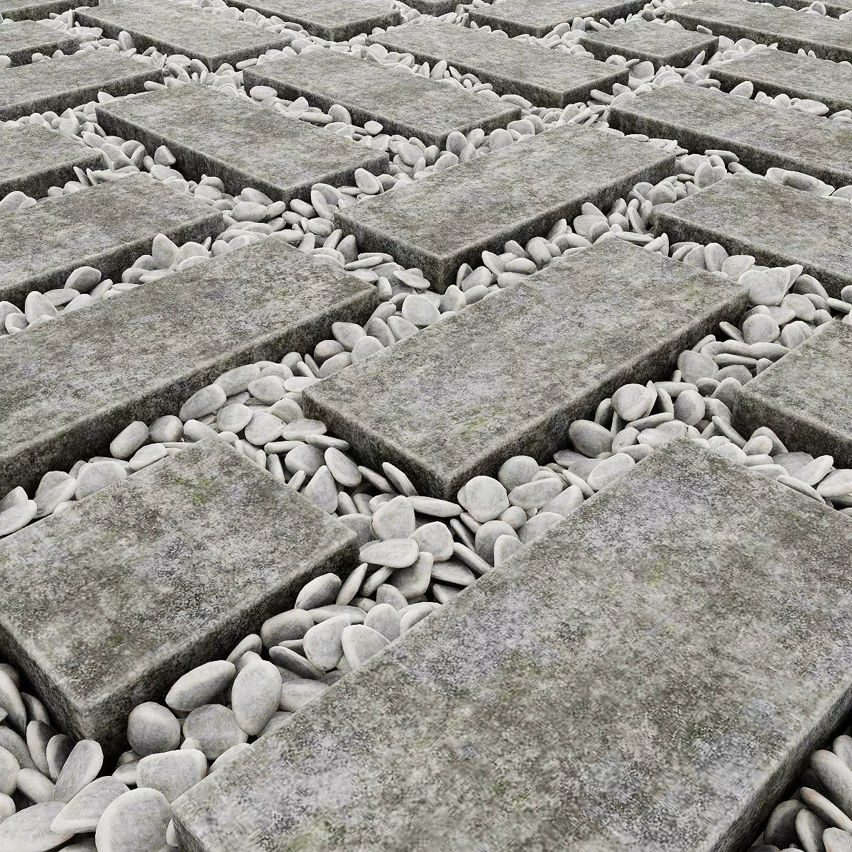 Area plate pebble 3D model_0