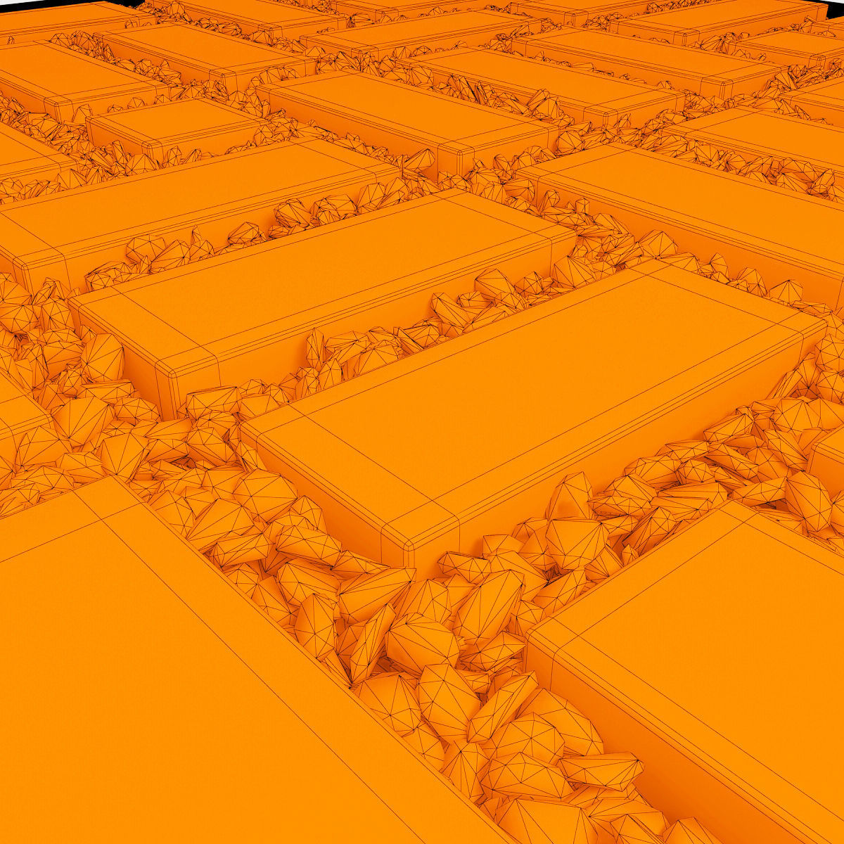 Area plate pebble 3D model_5