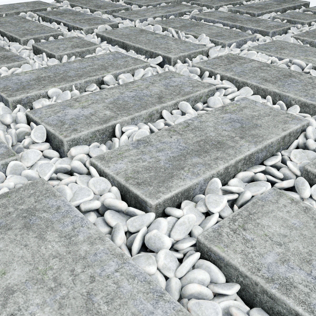 Area plate pebble 3D model_2