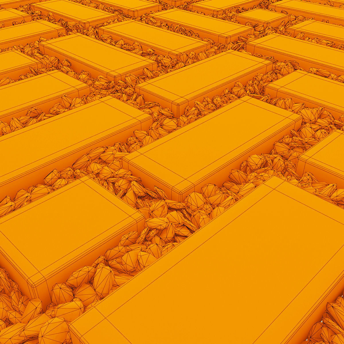 Area plate pebble 3D model_3