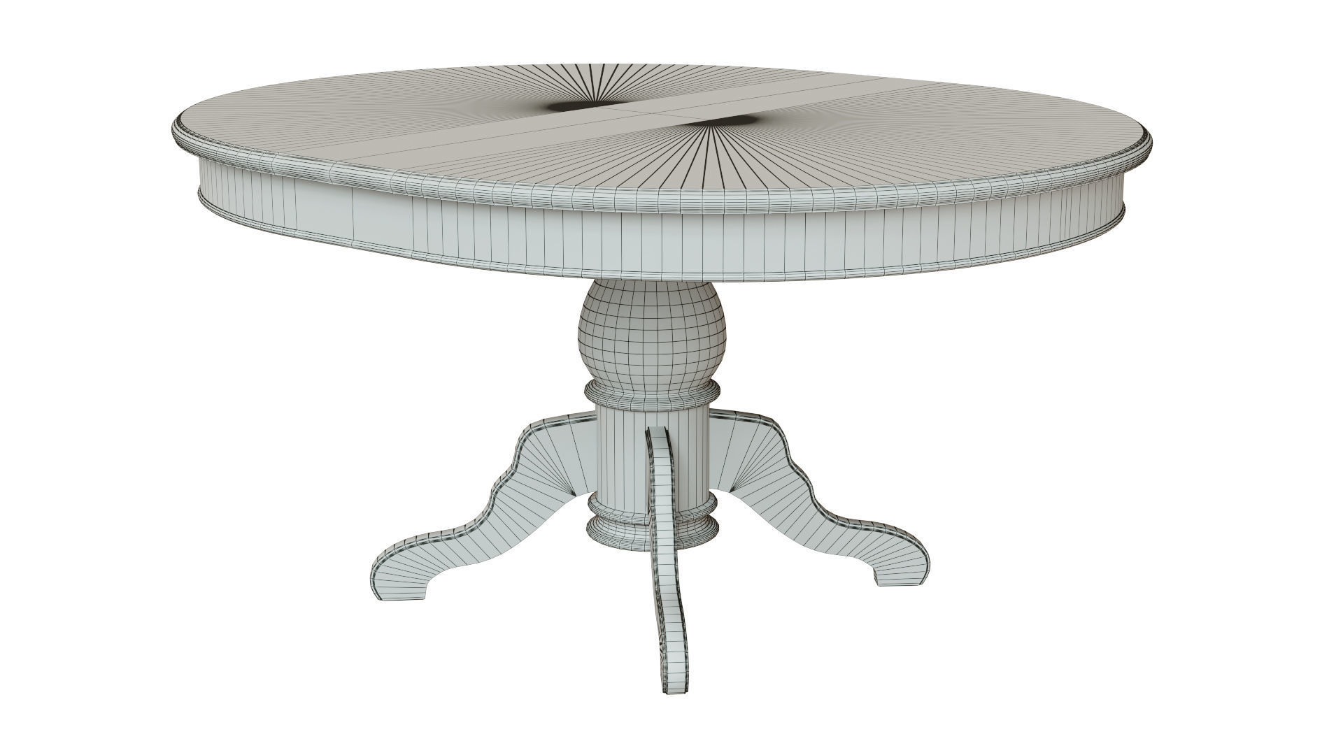 Wooden table with carvings 1500 3D model_8