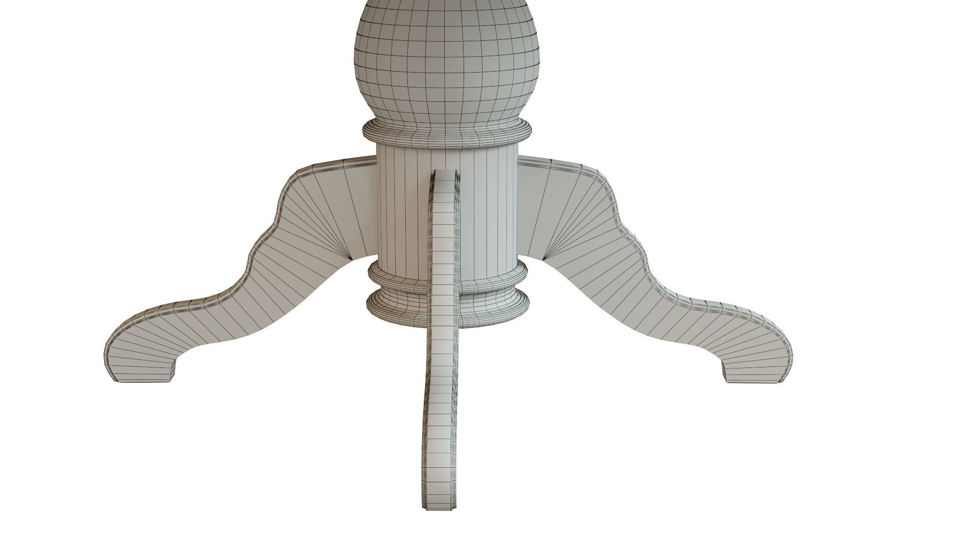 Wooden table with carvings 1500 3D model_10