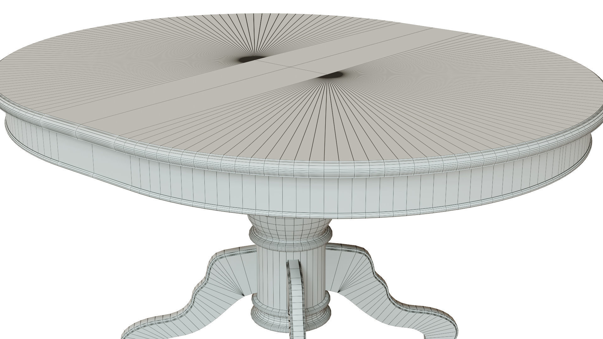 Wooden table with carvings 1500 3D model_11