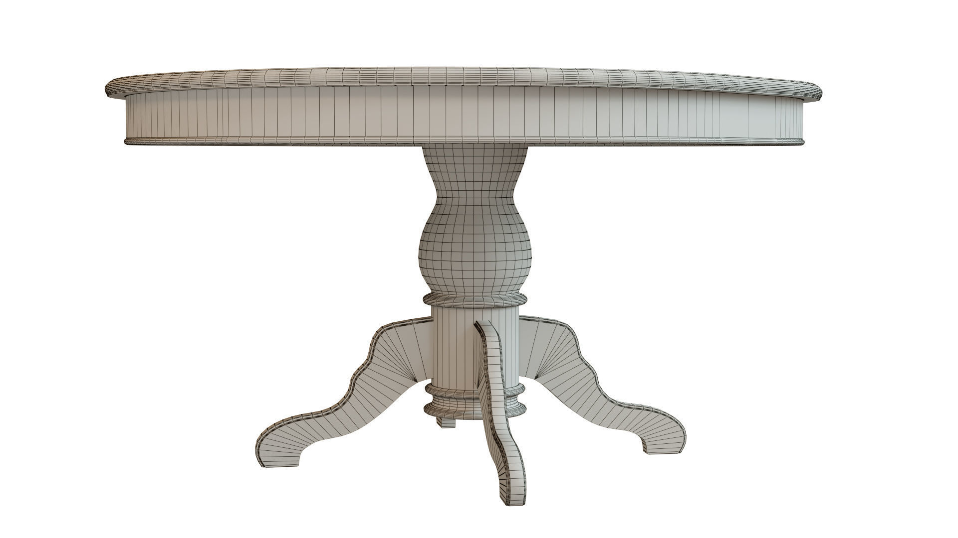 Wooden table with carvings 1500 3D model_7