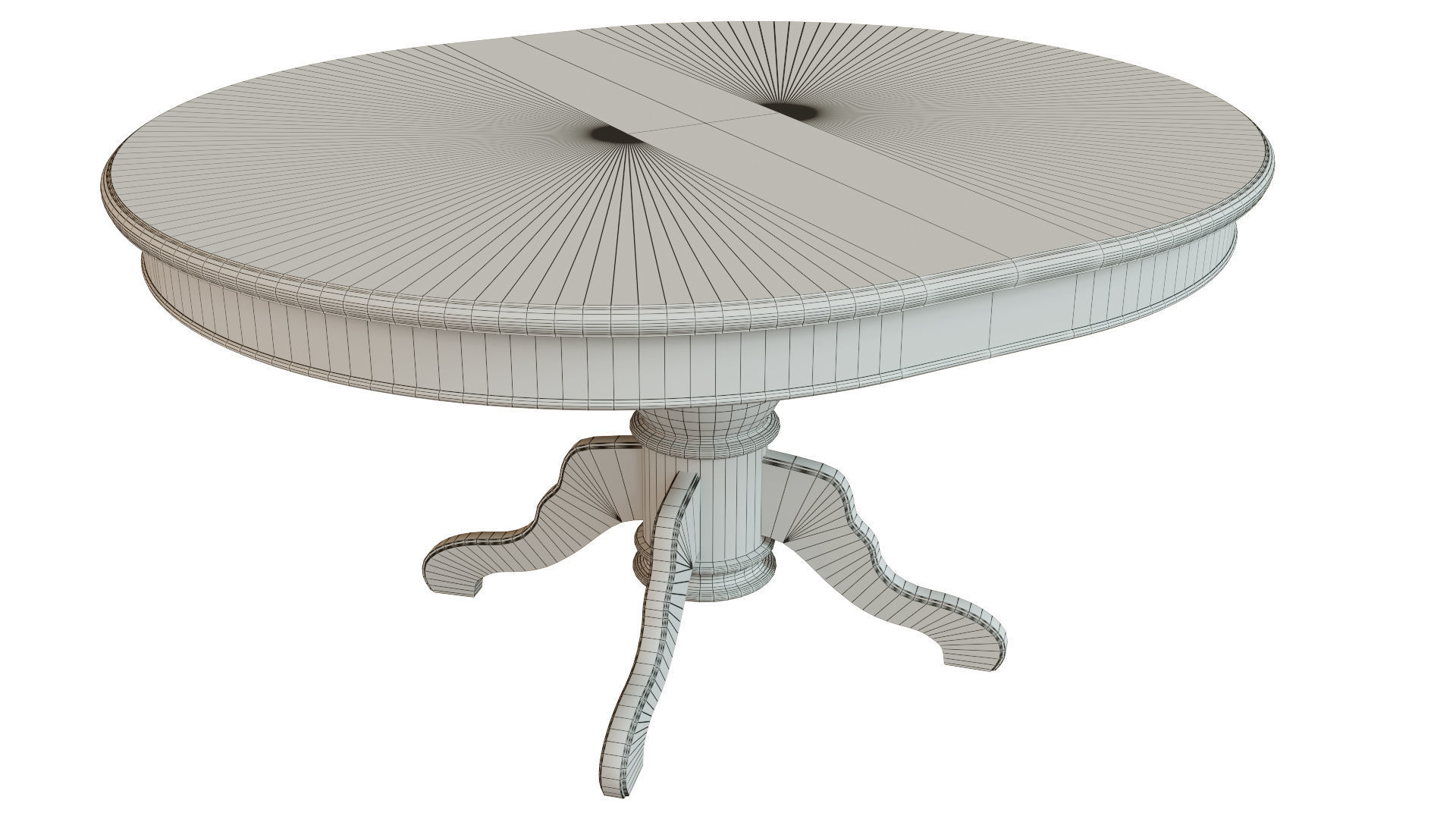 Wooden table with carvings 1500 3D model_6