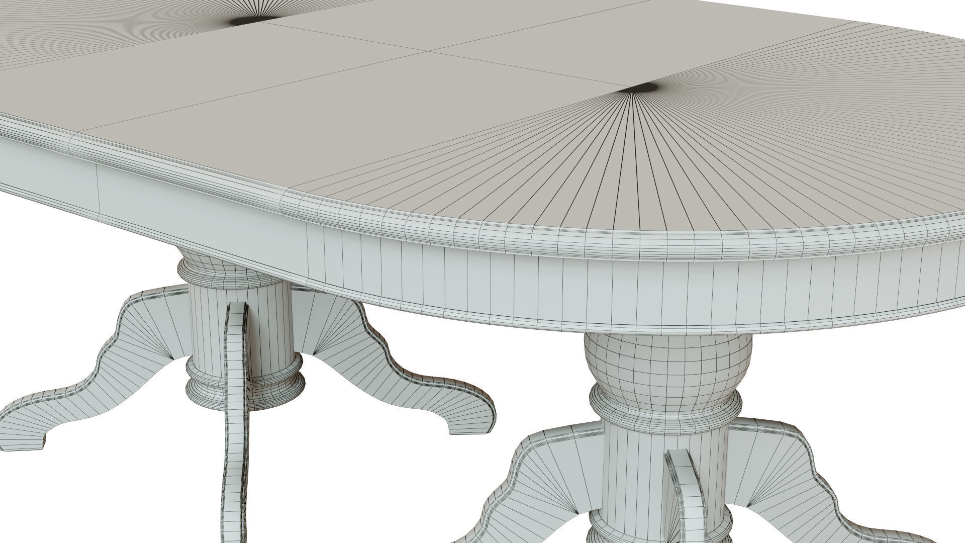 Wooden table with carvings 2000 3D model_11