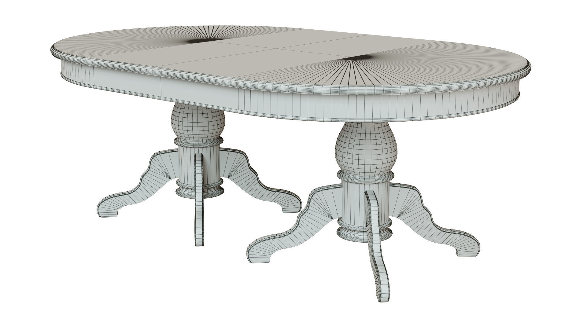 Wooden table with carvings 2000 3D model_8