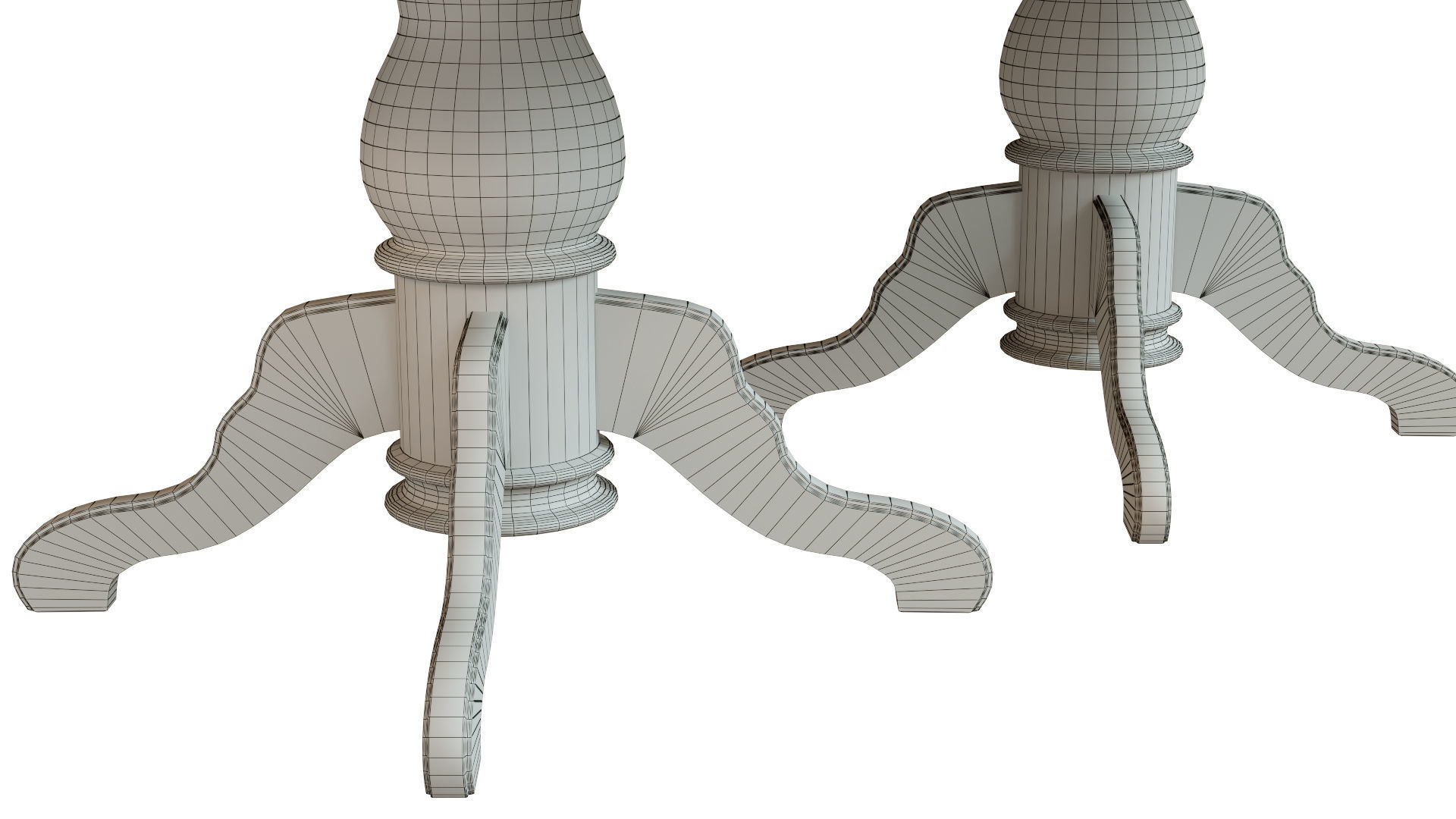 Wooden table with carvings 2000 3D model_10