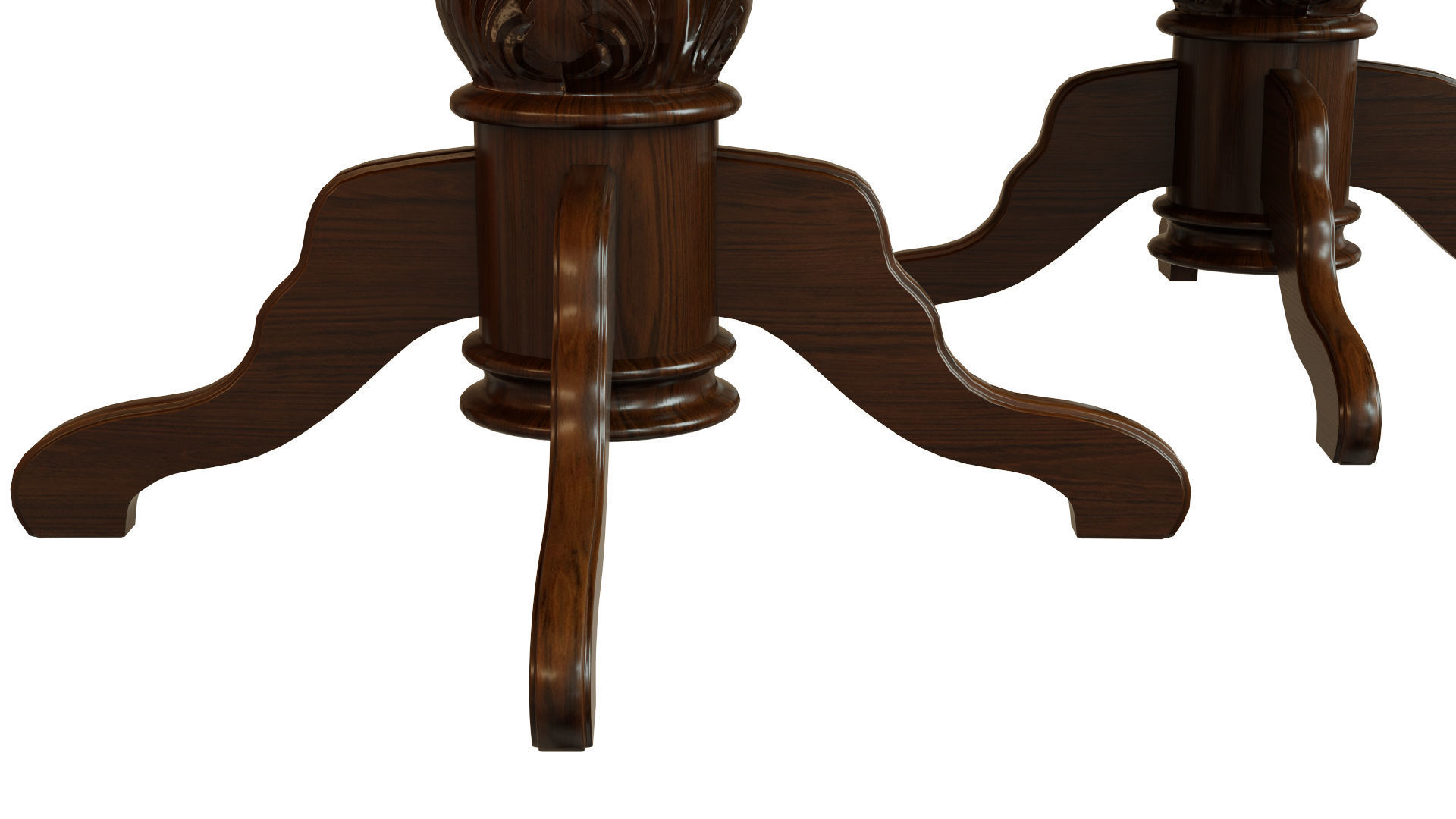 Wooden table with carvings 2000 3D model_3