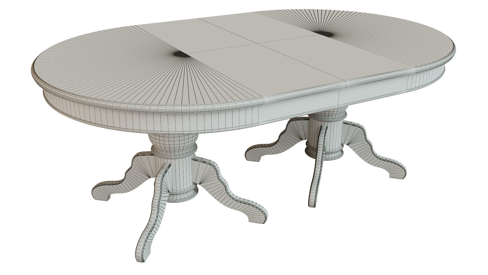 Wooden table with carvings 2000 3D model_6