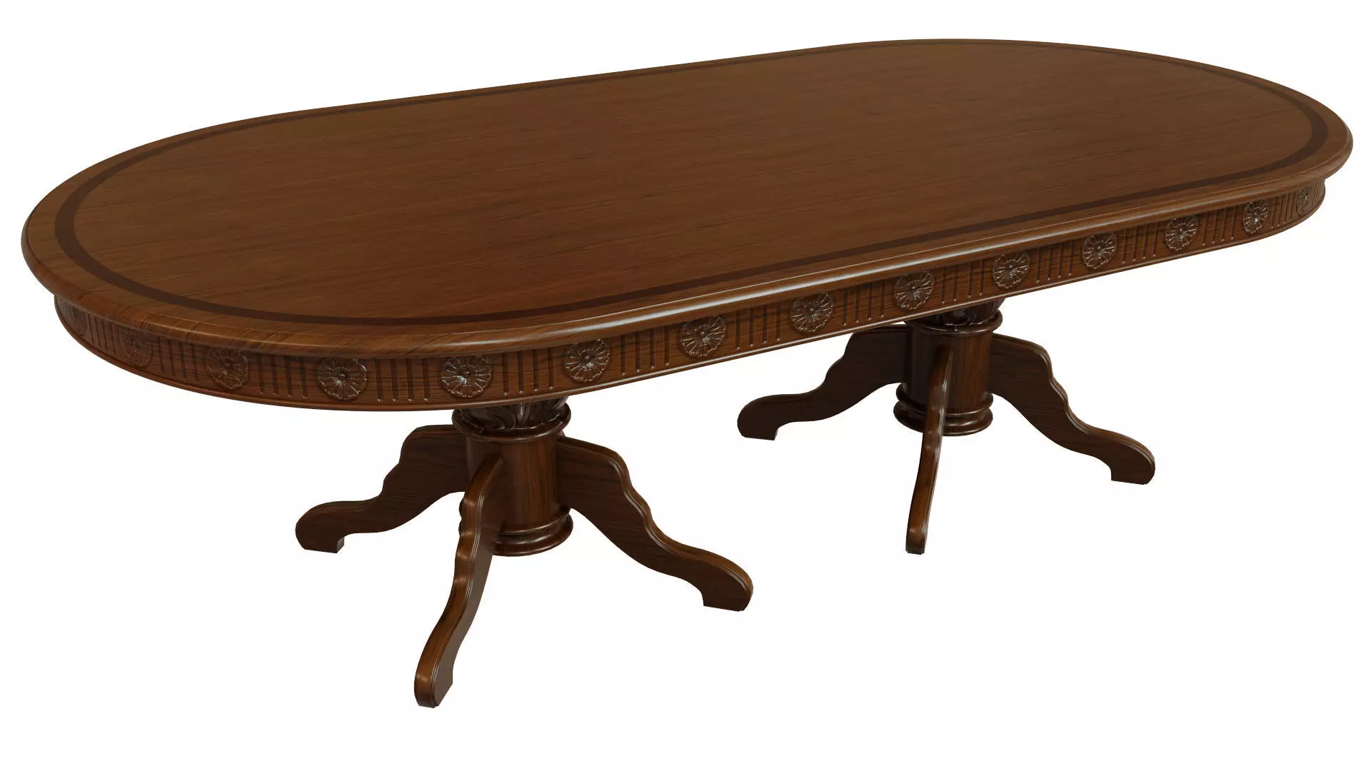 Wooden table with carvings 2500 3D model