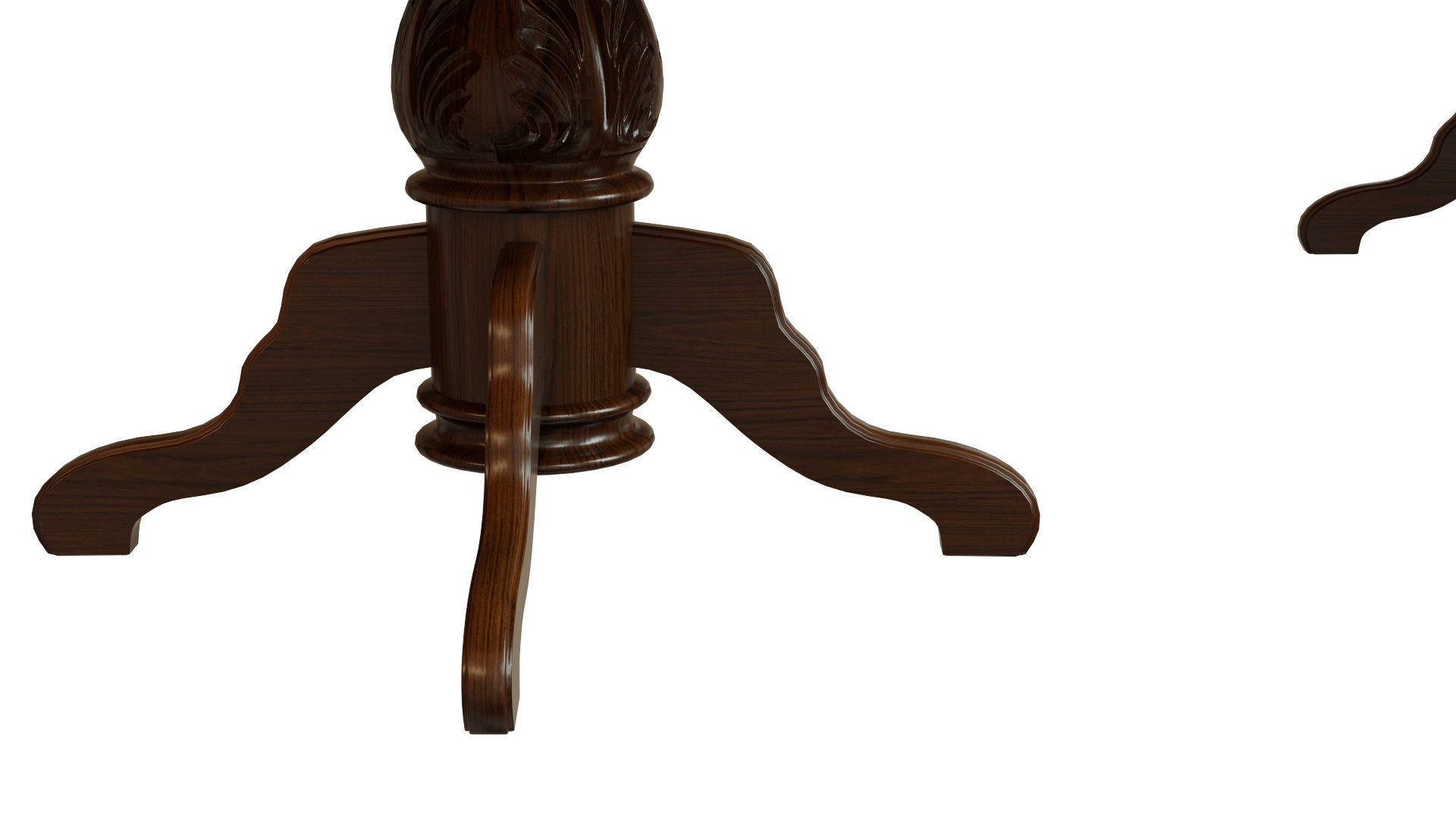 Wooden table with carvings 3500 3D model_5