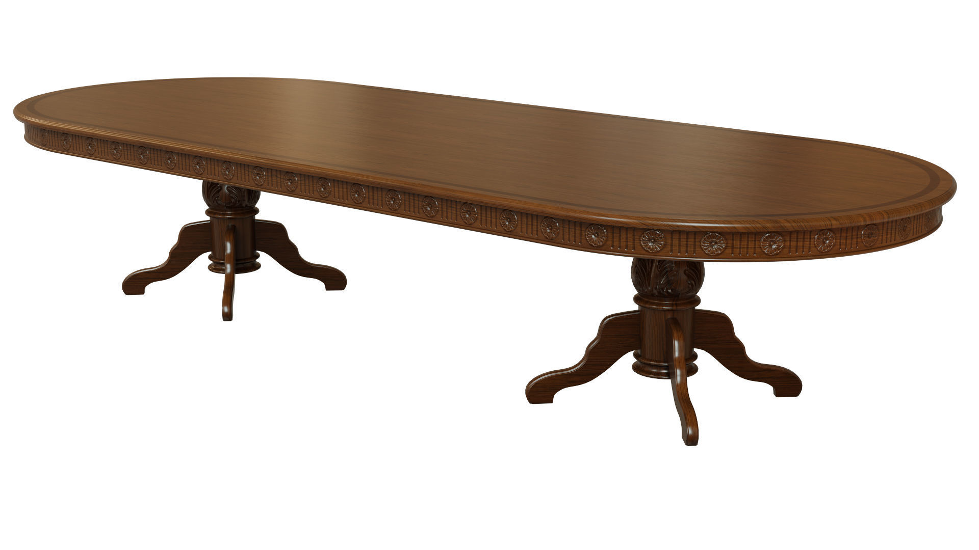 Wooden table with carvings 3500 3D model_2
