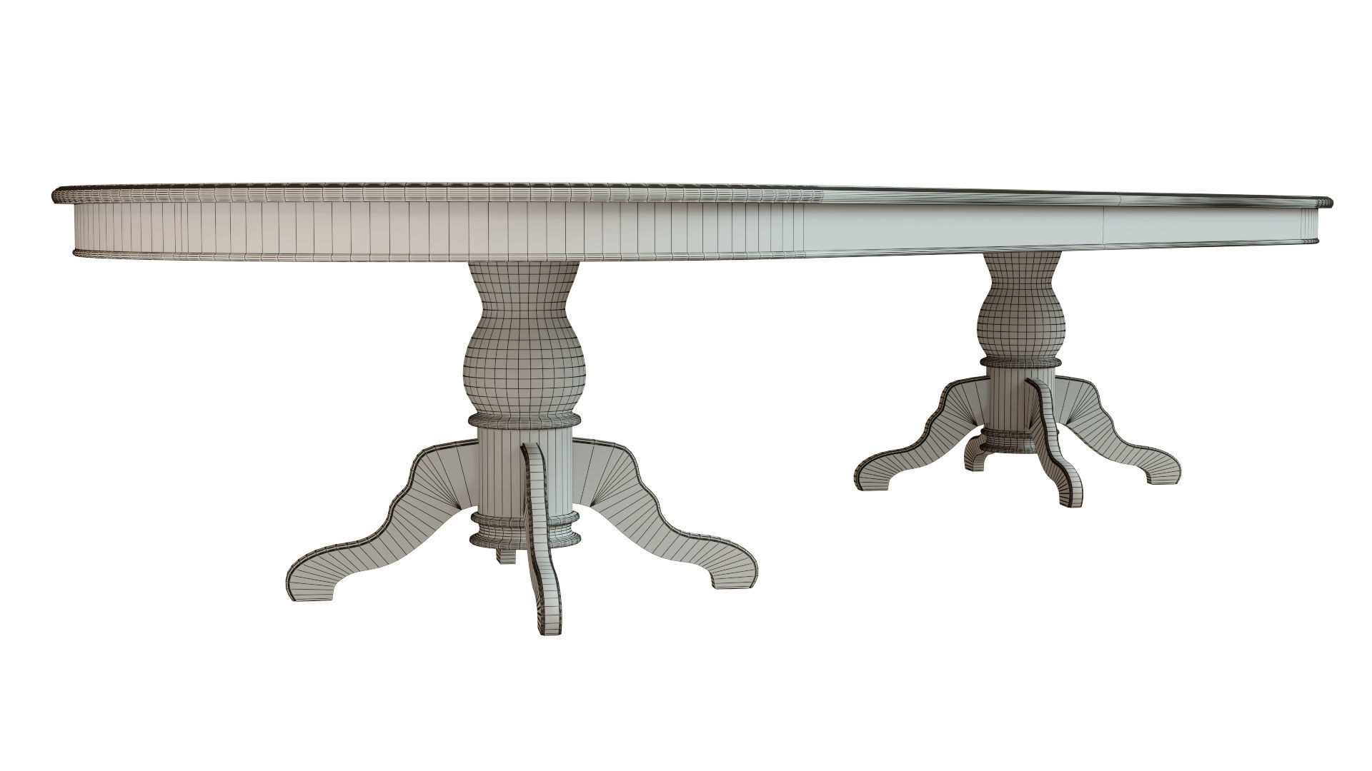 Wooden table with carvings 3500 3D model_7