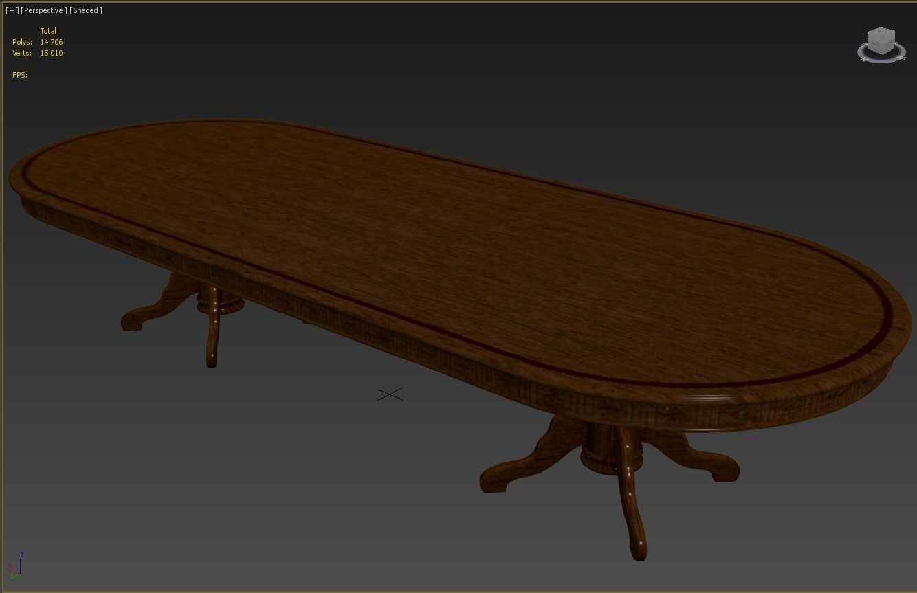 Wooden table with carvings 3500 3D model_12