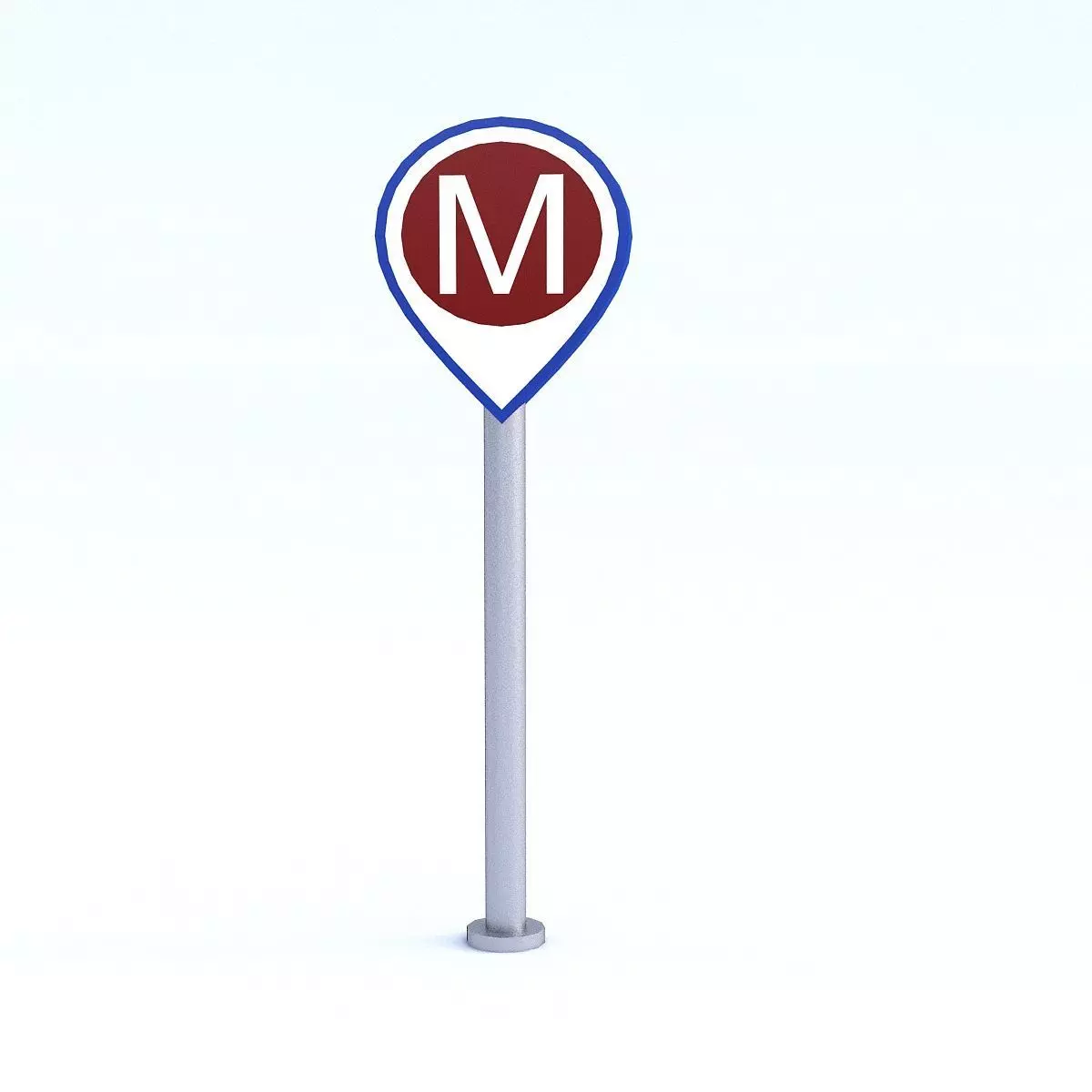 Subway Sign Low-poly 3D model