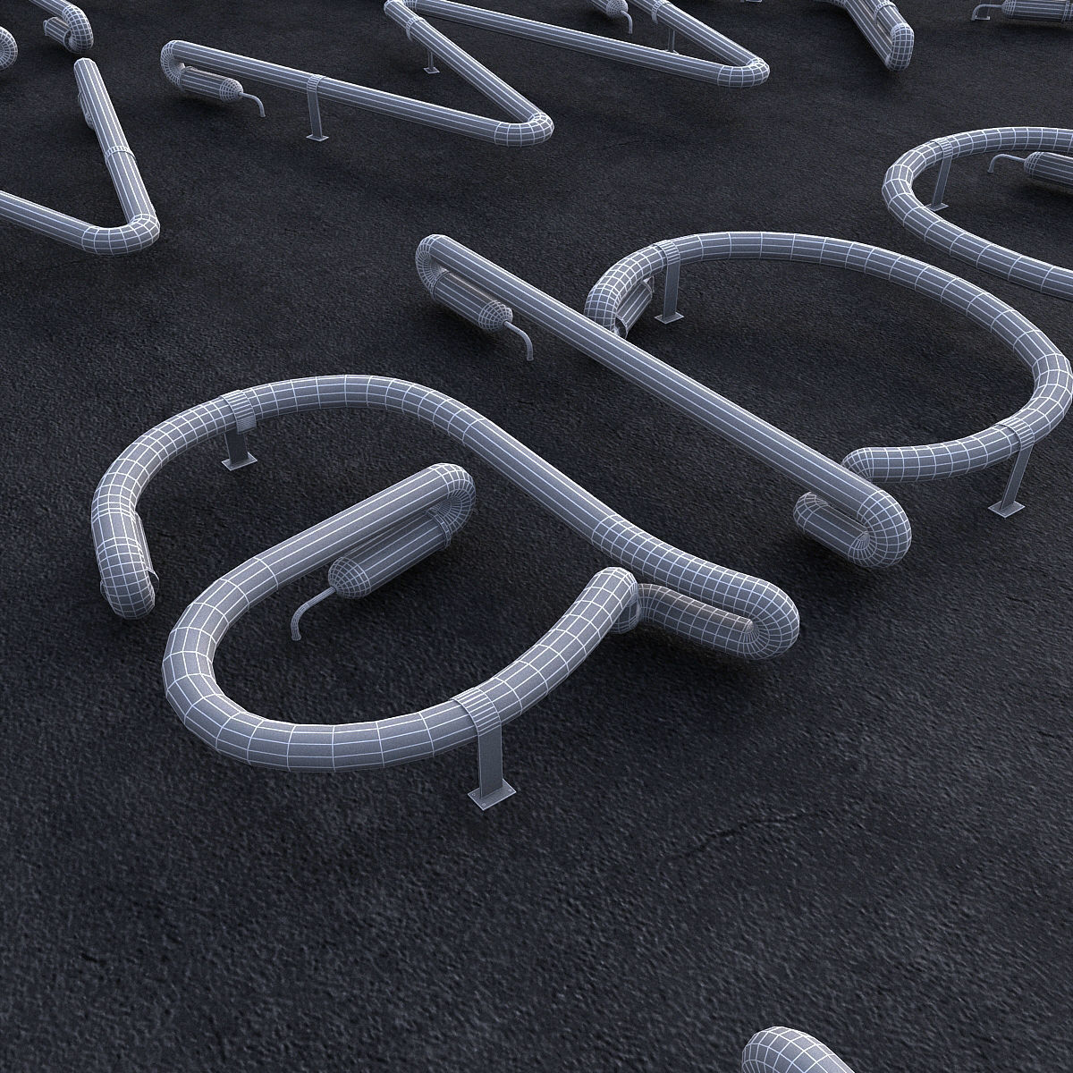 Neon Alphabet Low-poly 3D model_7