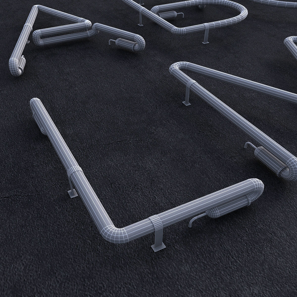 Neon Alphabet Low-poly 3D model_8