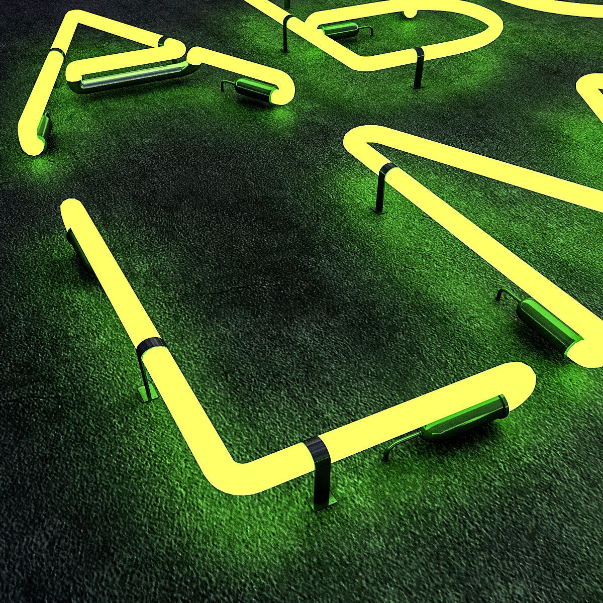 Neon Alphabet Low-poly 3D model_3