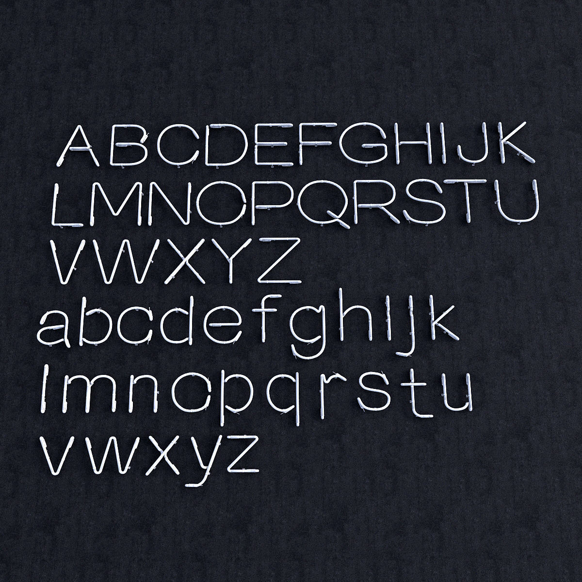 Neon Alphabet Low-poly 3D model_5